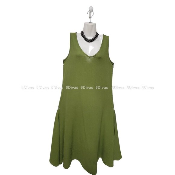 Cotton Sleeveless Long Dress Loose Fitting - Size 1, Size 3 - Picture 2 of 13